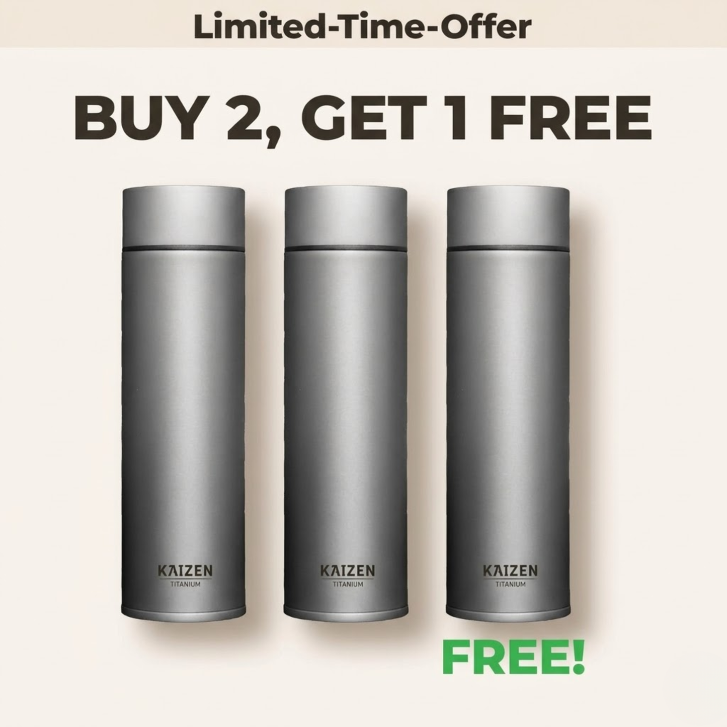 Kaizen Pure Titanium Water Bottle