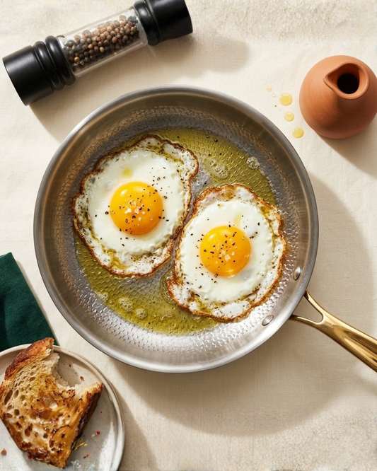 pure titanium vs enameled cast iron pan comparison