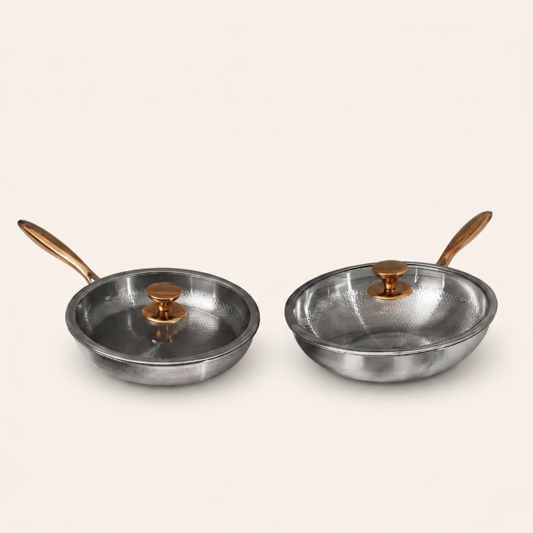 Pure titanium classic and wok pans, used to cook acidic foods in a titanium pan