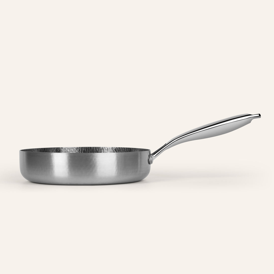 Pure titanium pan showing the handle, which is heat resistant