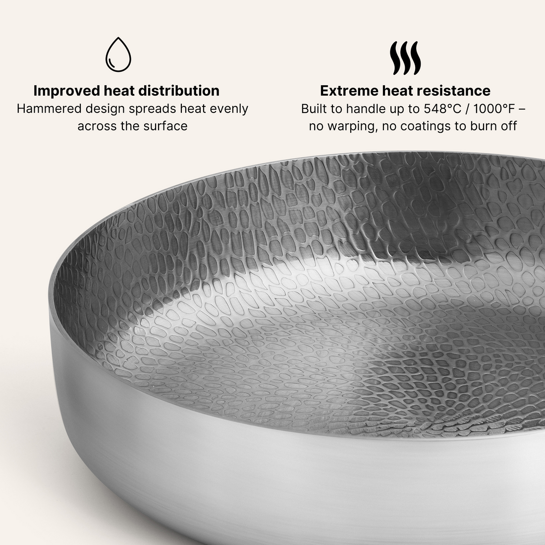Pure titanium pan surface for a pure titanium vs clay cookware comparison