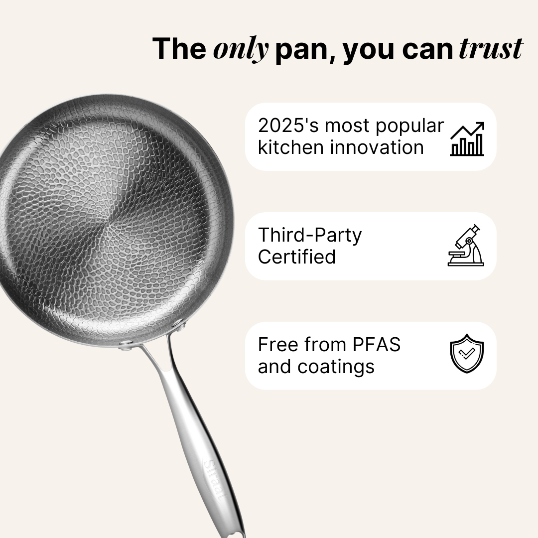 Best titanium frying pan: a pure titanium skillet with a hammered cooking surface