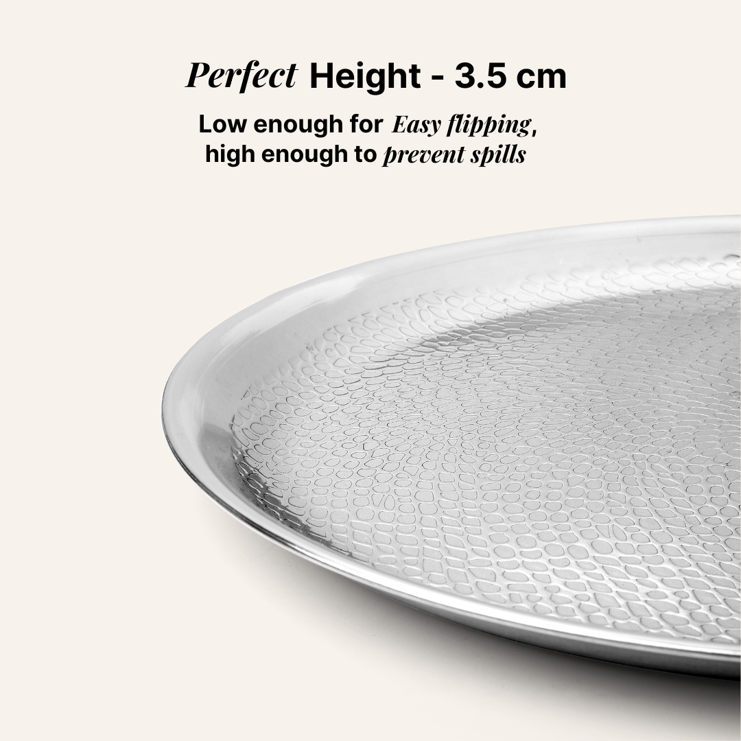 Bare pure titanium pan surface showing how to tell if a pan is pure titanium
