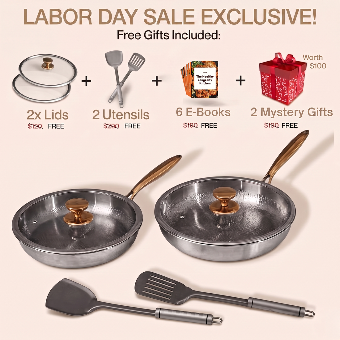 LABOR DAY SALE EXCLUSIVE | Pure Titanium Pan Everyday Duo Set (10 Piece)