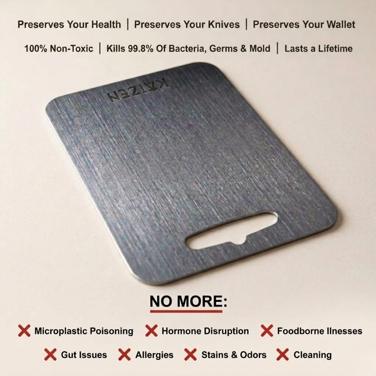 Original Kaizen Pure Titanium Cutting Board V1
