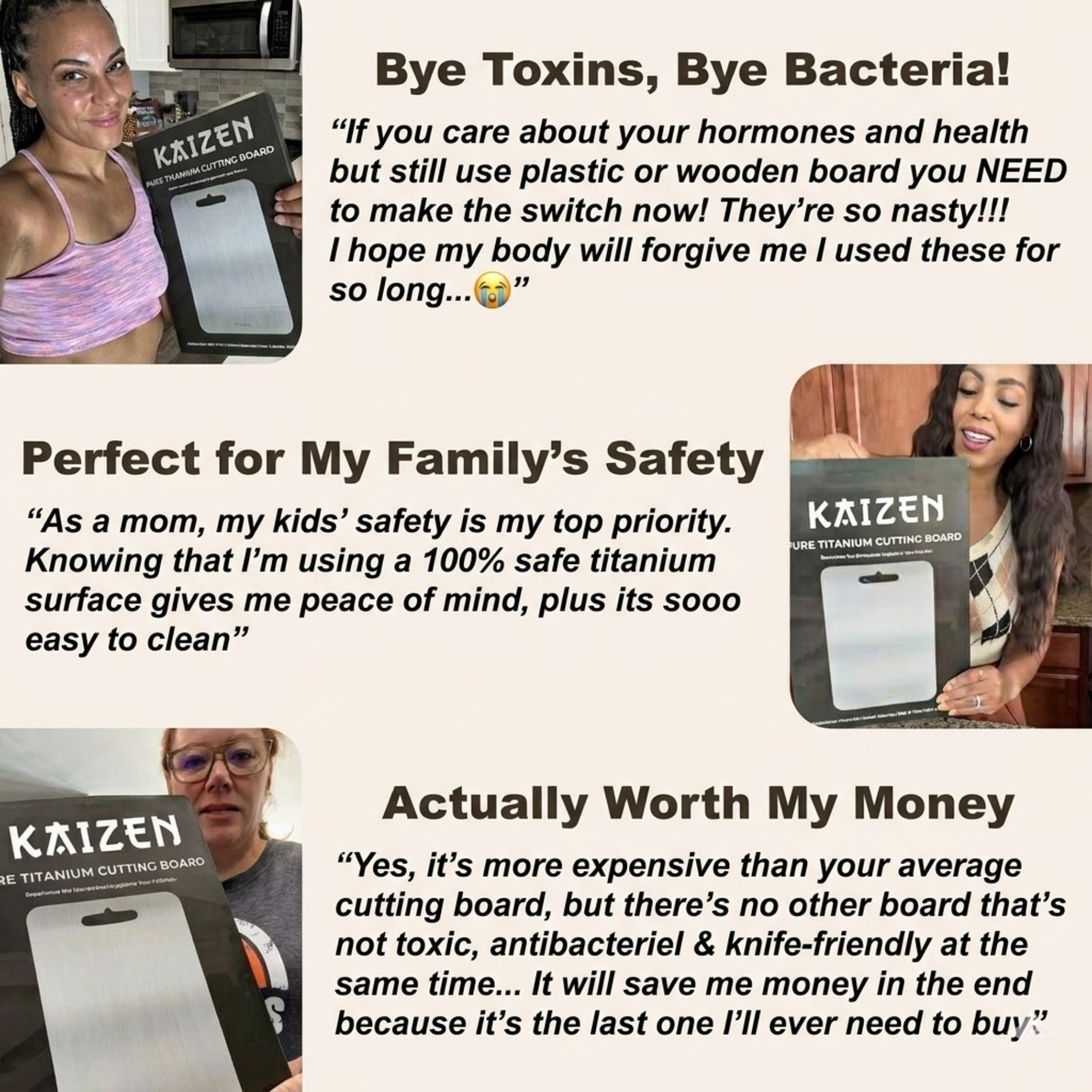 Original Kaizen Pure Titanium Cutting Board V1