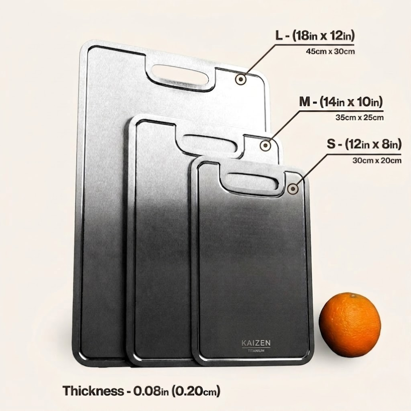 Certified Kaizen Pure Titanium Cutting Board