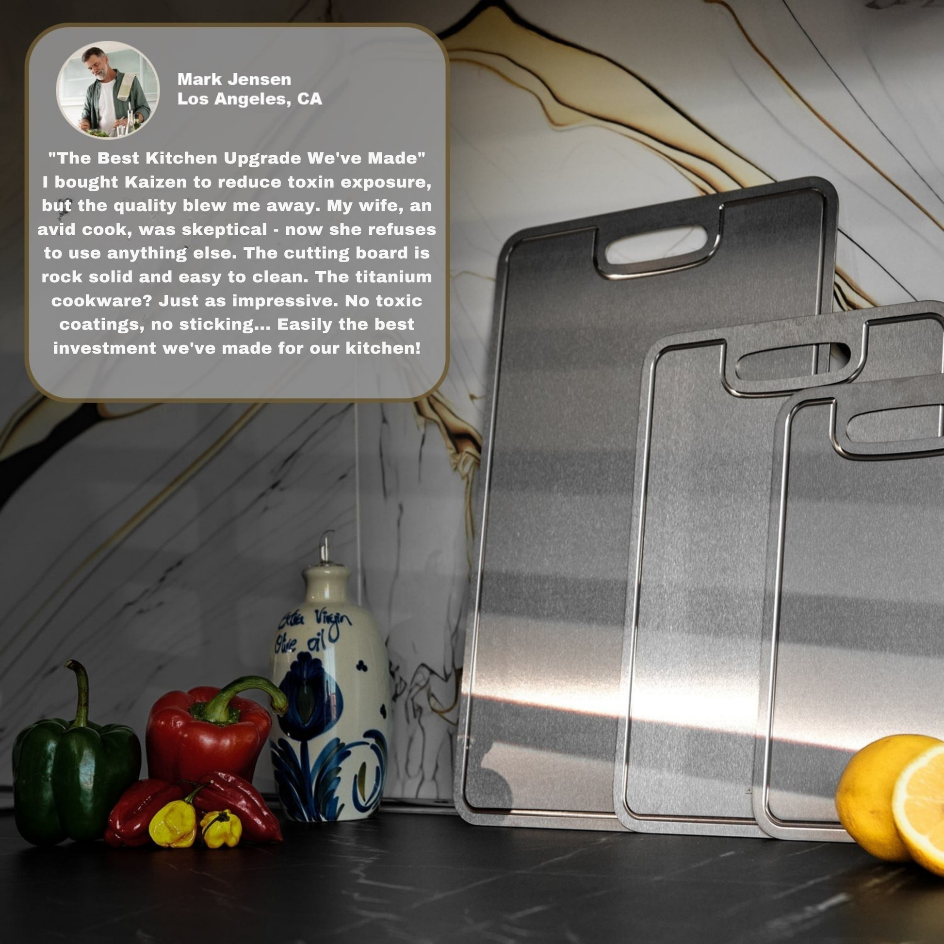 Certified Kaizen Pure Titanium Cutting Board