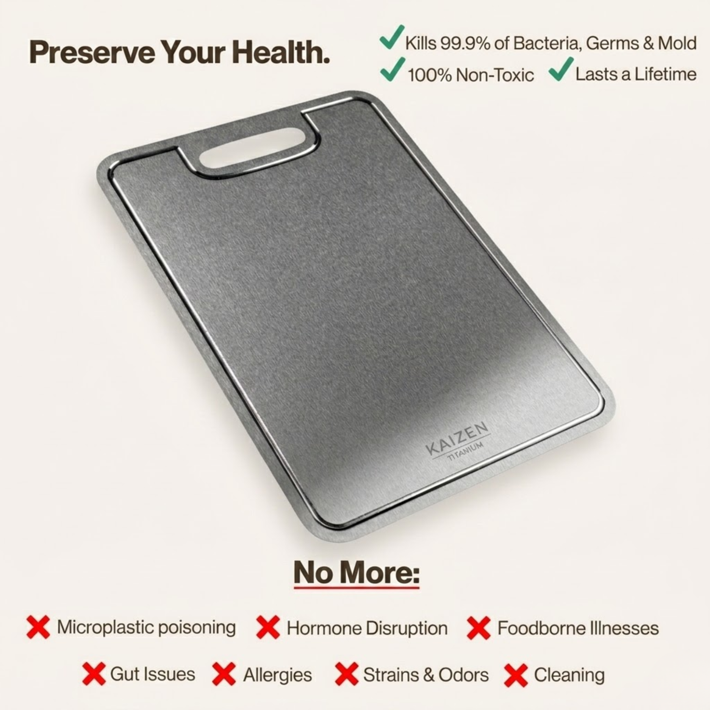 Pure Titanium Cutting Board Set (3 Piece)