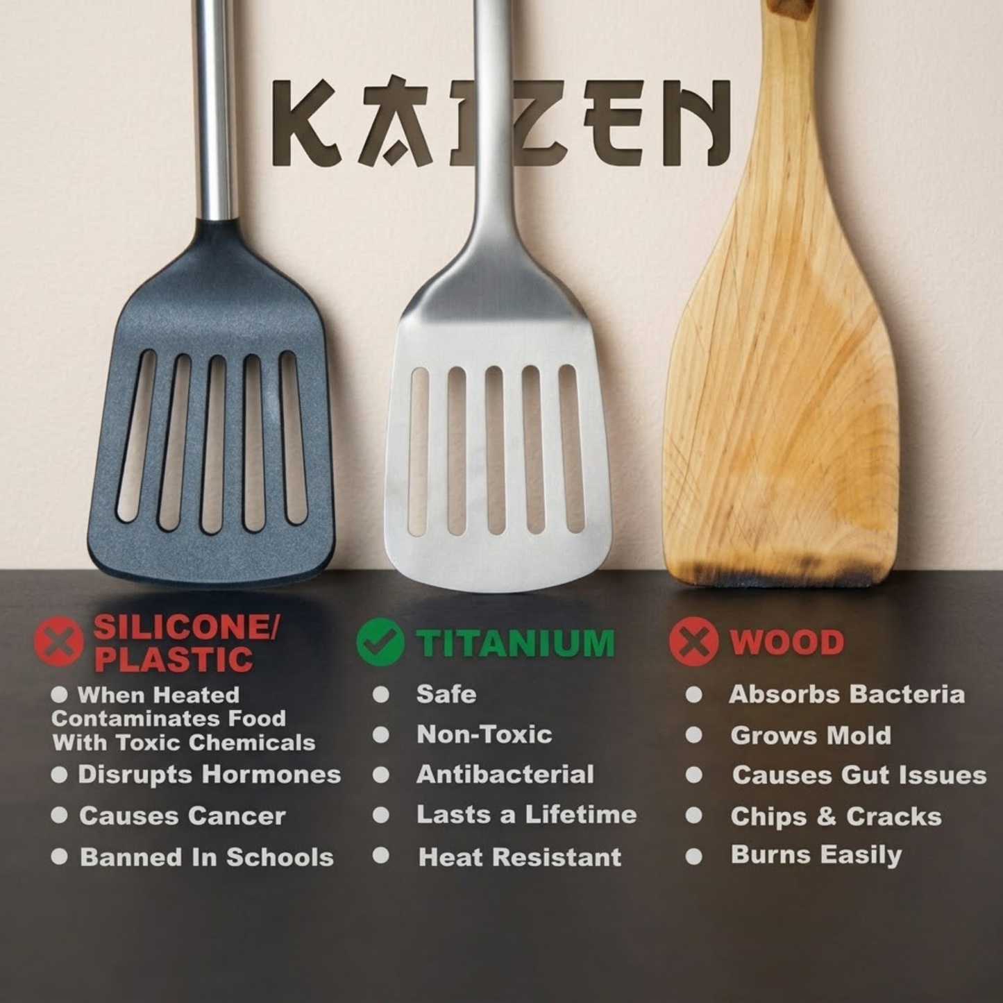 Kaizen Pure Titanium Spatula Utensils