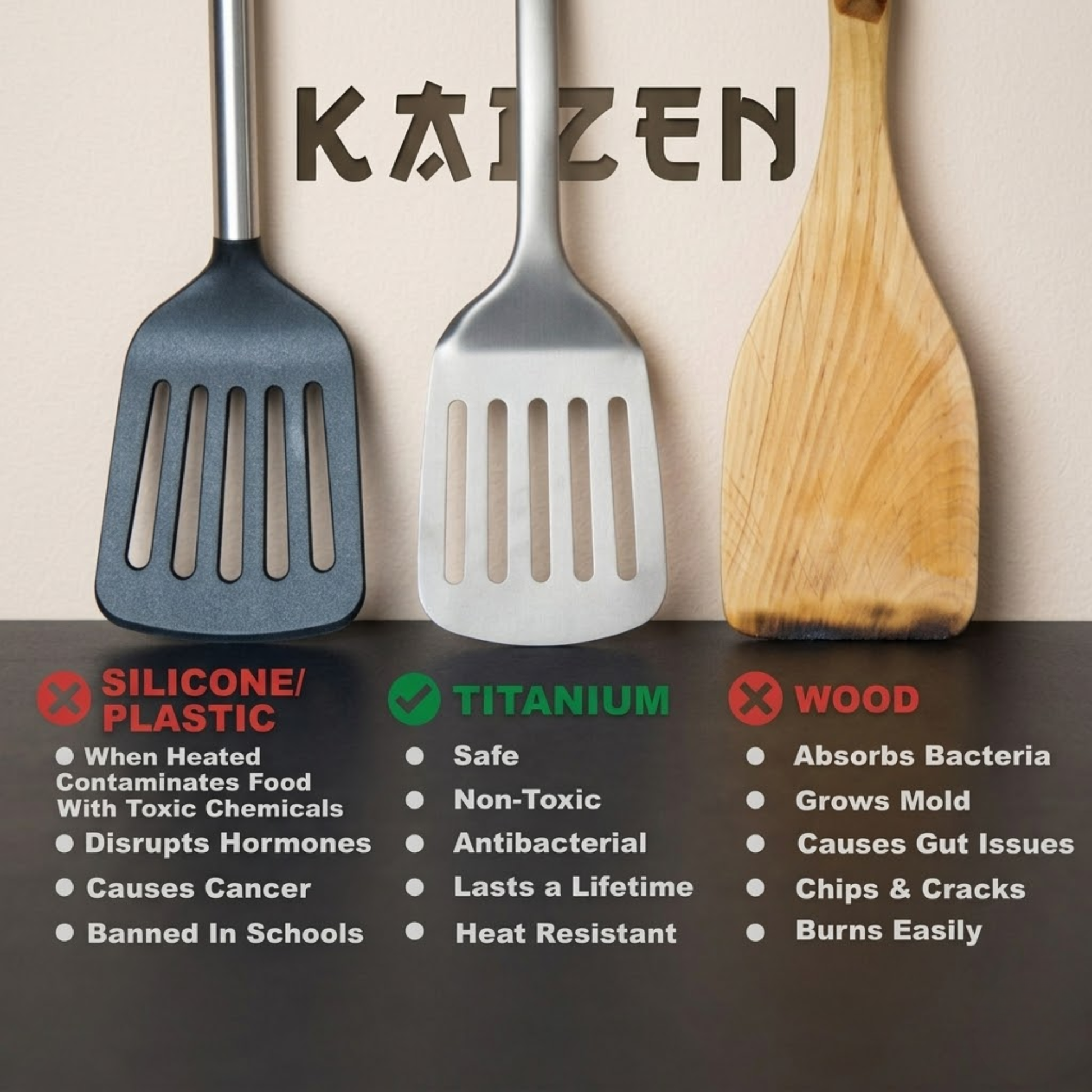 Kaizen Pure Titanium Spatula Utensils