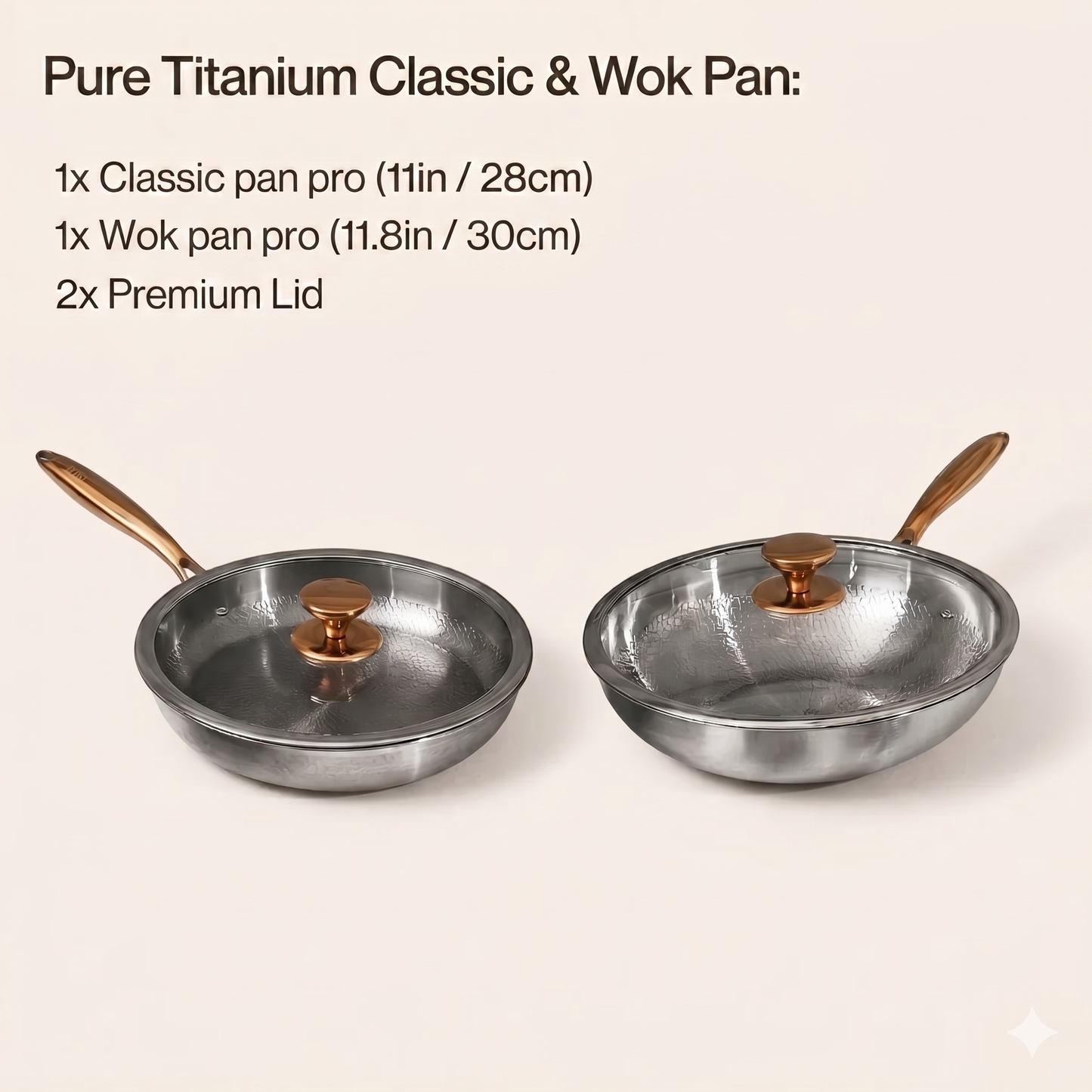 Pure Titanium Classic & Wok Pan (4 Piece)